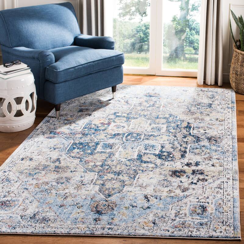 SAFAVIEH Bristol Kiroko Vintage Oriental Polyester Rug - 4' x 6' - Cream/Blue