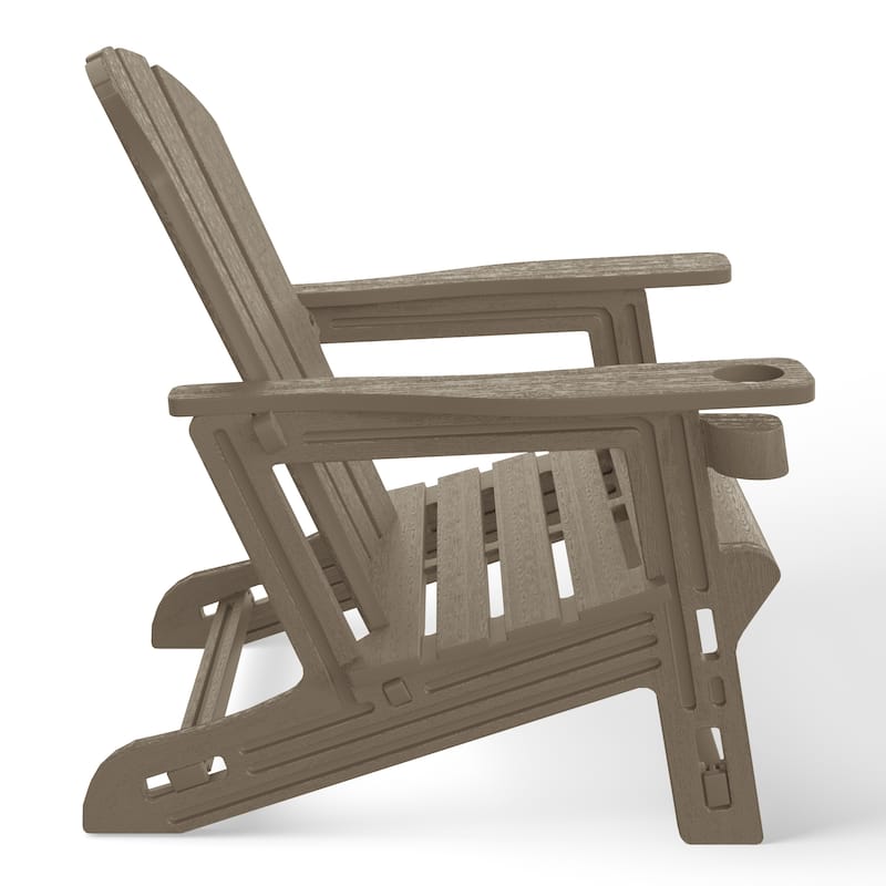 Coastline Outdoor Poly Adirondack Chair with Side Table