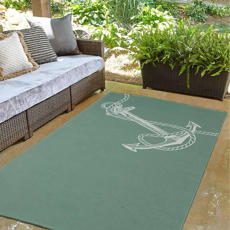 Anchored Nautical Indoor/Outdoor Rug