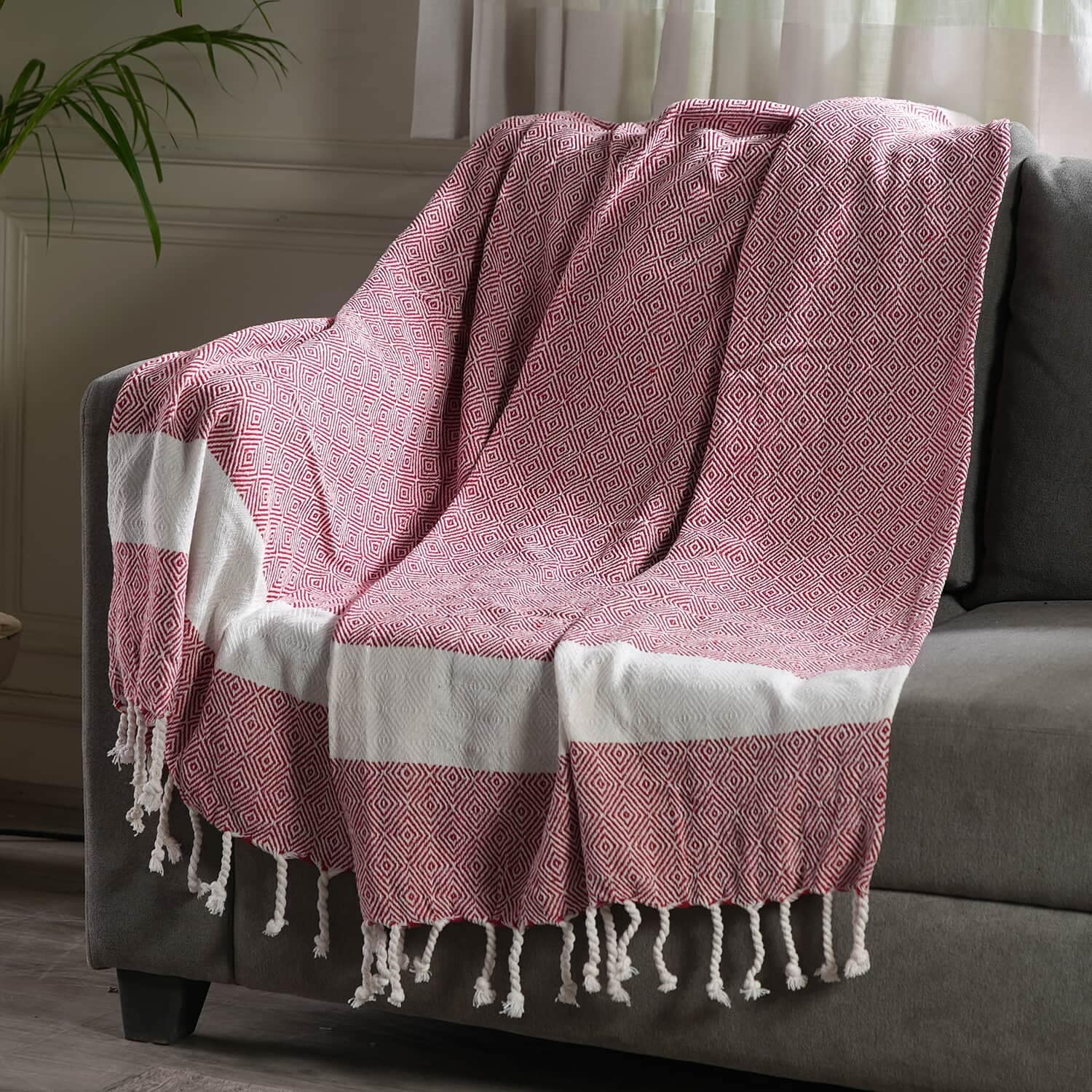 Diamond Pattern Cotton Woven Ultra Soft Throw Blanket Mothers Day Bed Bath Beyond 38355960