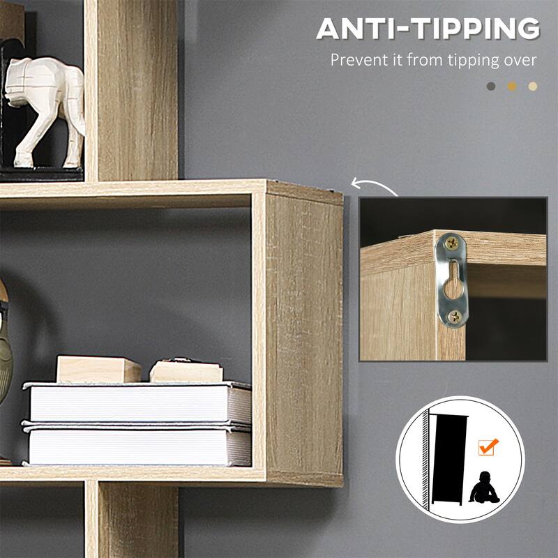 6 Shelf S-Shaped Bookshelf