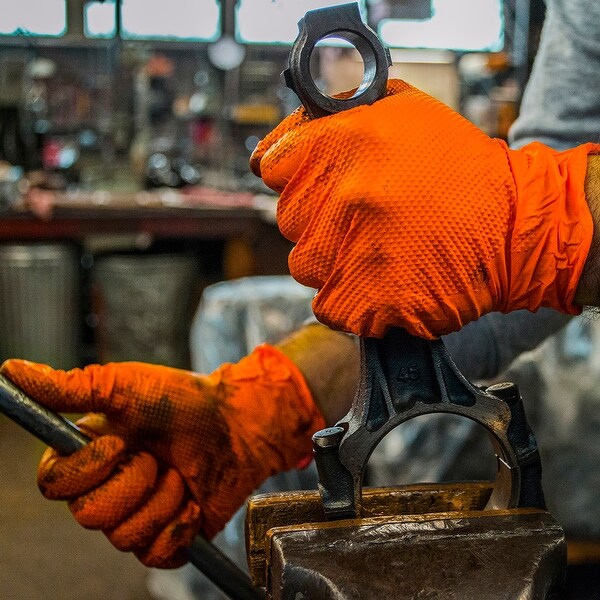 GLOVEWORKS Orange Nitrile Industrial Latex Free Disposable Gloves Case of 1000