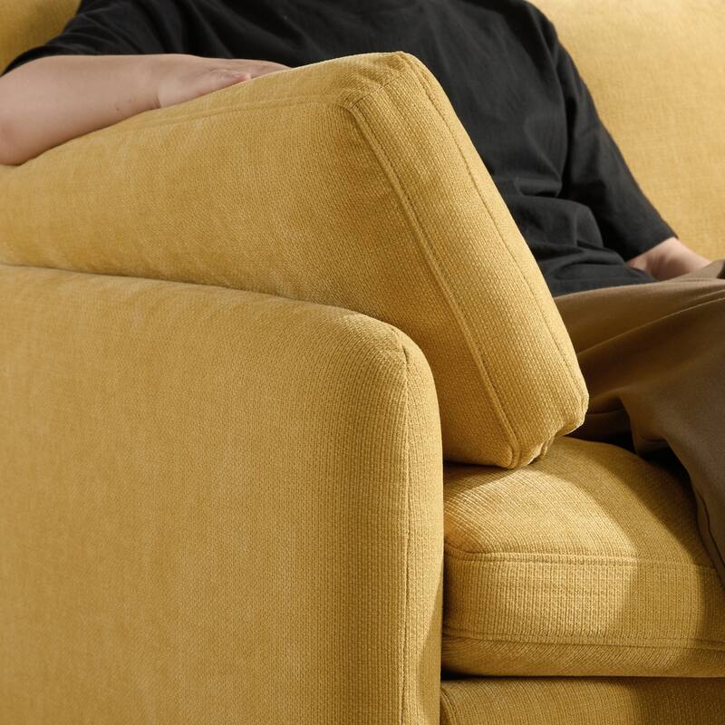 Oversized Chenille Single Sofa Chair – Wide and Deep Seat Accent Chair with Throw Pillows by Harper&Bright Designs