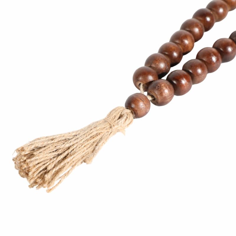 Mango Wood Double Beaded Garland with Tassel