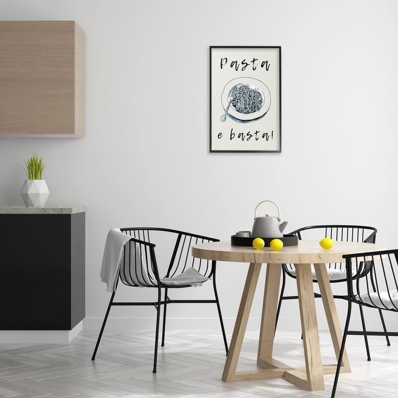 Stupell Pasta e Basta Meal Framed Giclee Art Design By Andreas Magnusson