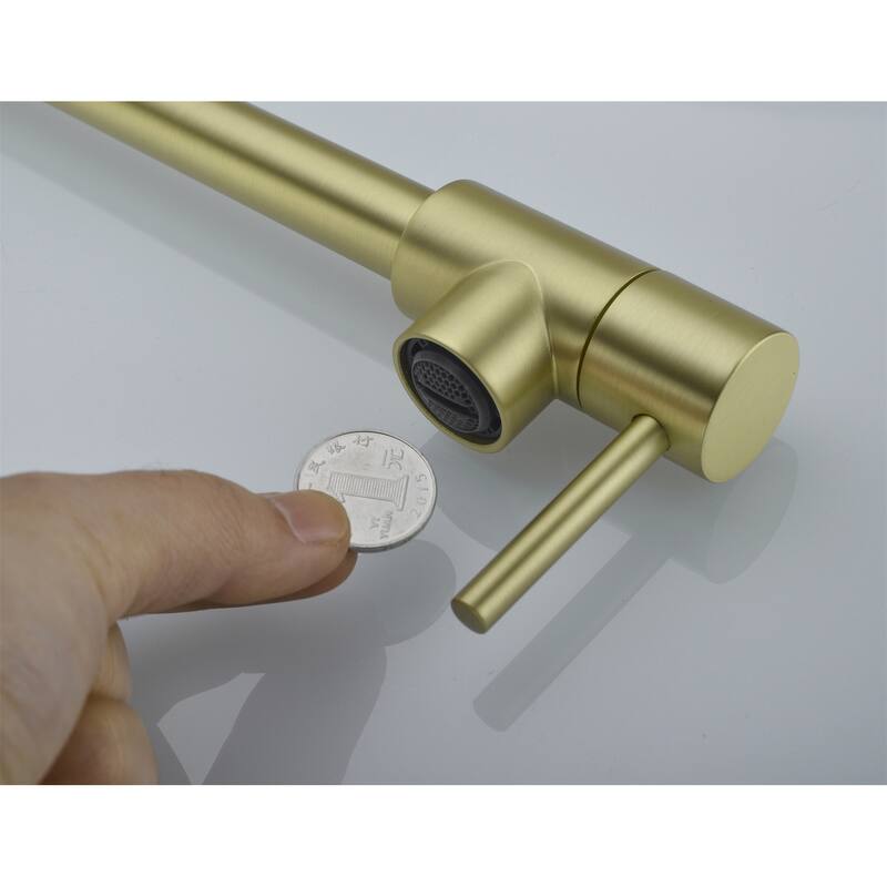 Kitchen Pot Filler Faucet Deck Mounted Double Joints Free Rotating Modern Retractable Commercial Single Hole Kitchen Faucet
