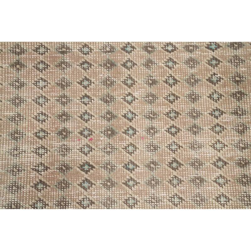 Hand Knotted Oriental 100% Wool Carpet Traditional Geometric Brown Botemir Area Rug - 4' 7'' X 3' 2''