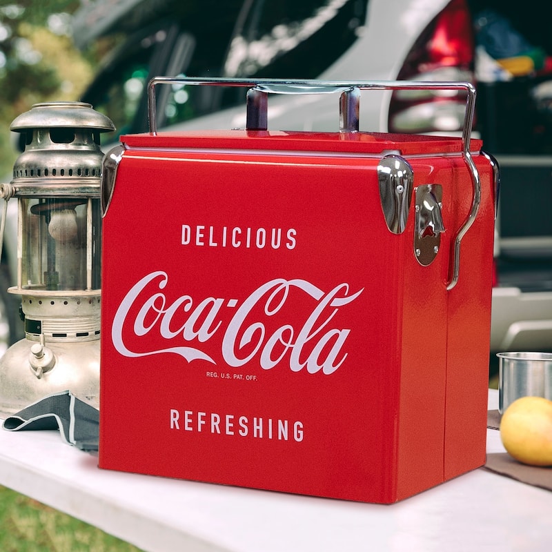 Coca-Cola Retro Ice Chest Cooler with Bottle Opener 13L (14 qt), Red