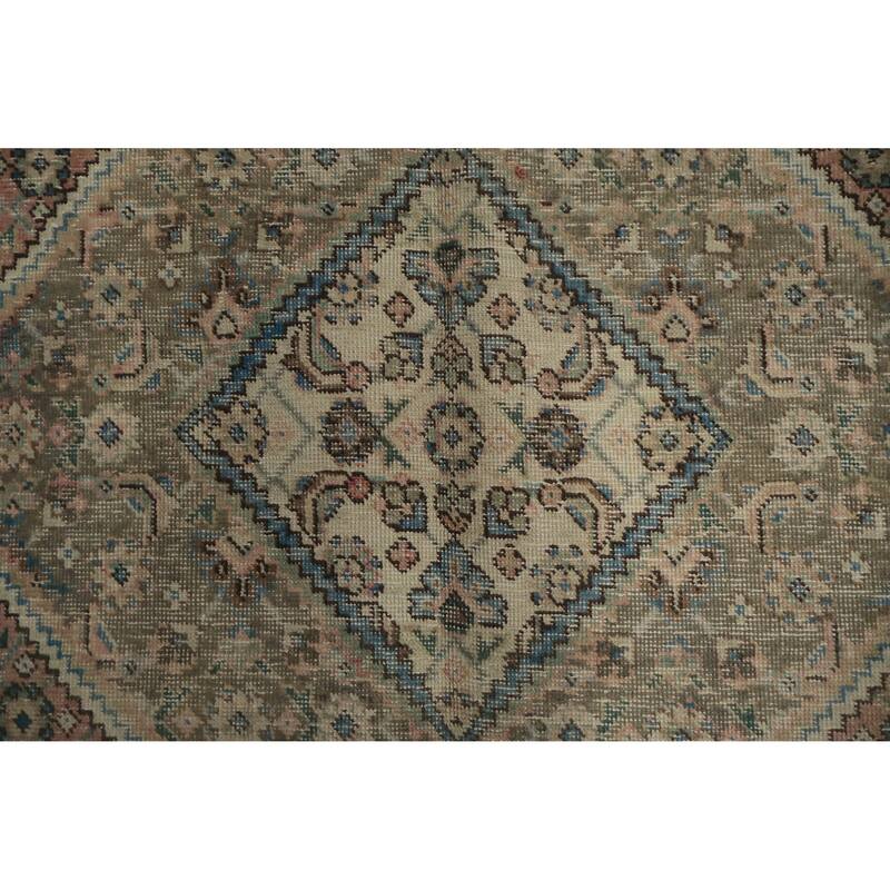 Hand Knotted Oriental 100% Wool Carpet Traditional Medallion Pink Tabriz Area Rug - 9' 4'' X 6' 4''