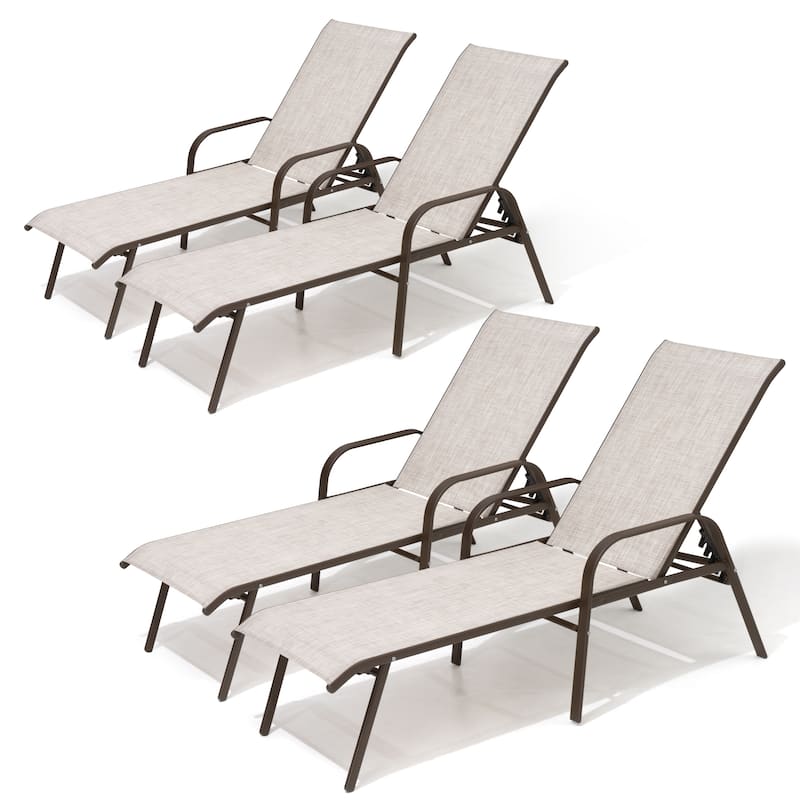 Pellebant Outdoor Patio Adjustable Chaise Lounge Chairs