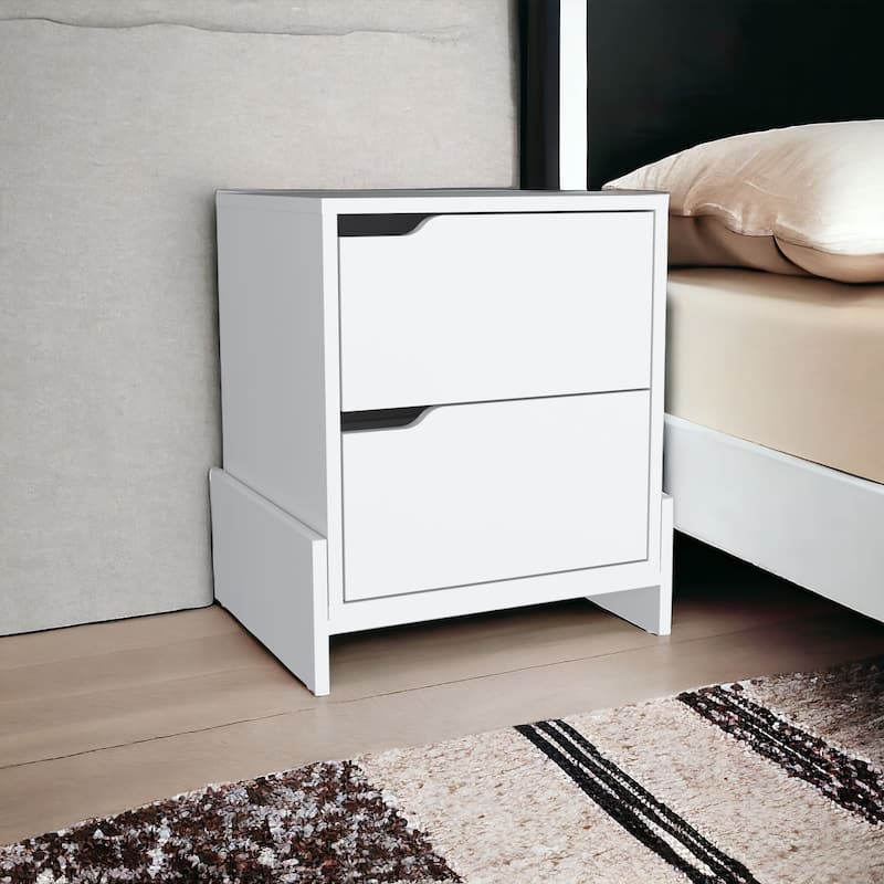 Modern 2-Drawer Nightstand in Wood Manufactured Wood Frame