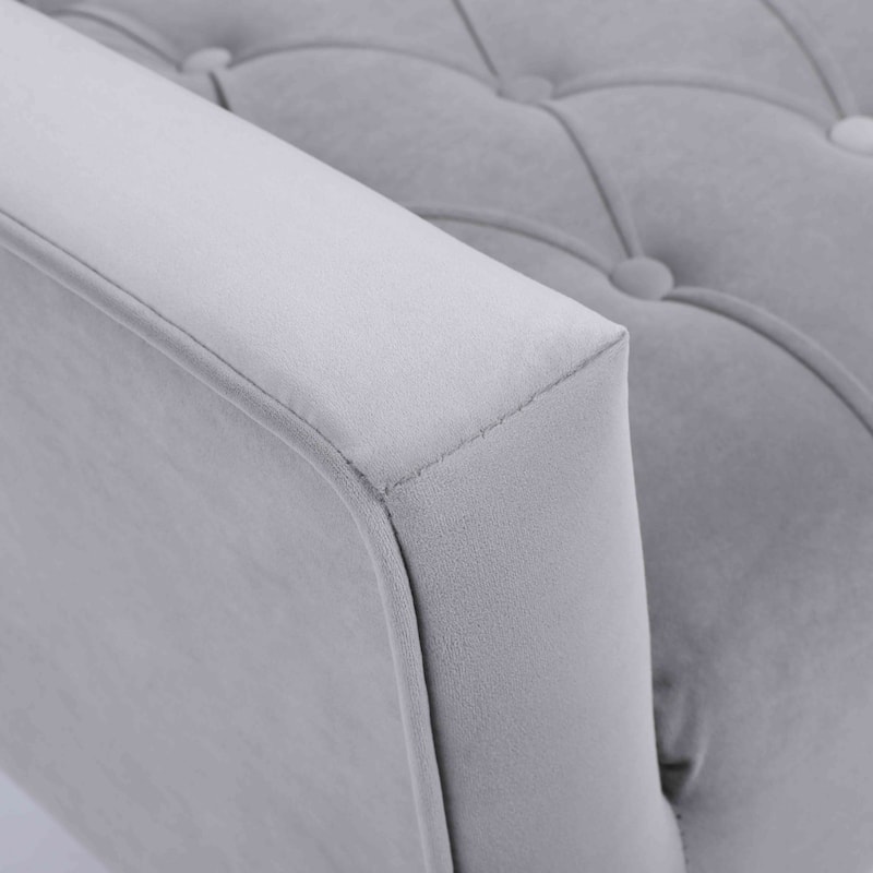 Modern Upholstered Accent Chair with Ottoman and Metal Legs for Living Space