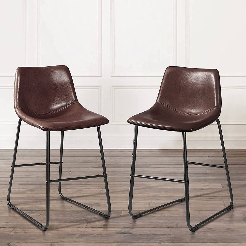 Bossin 18/26/30 inch Bar Stools,Counter Height Bar Stools with Back Modern PU Leather Stools Dining Chair with Footrest