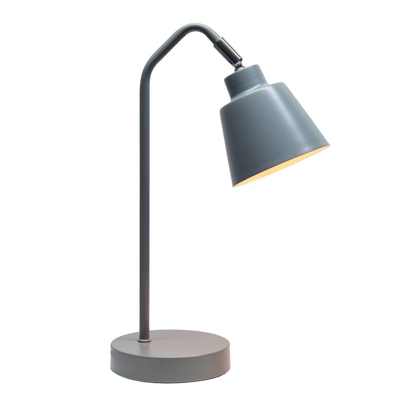 Angled Arm Desk Lamp with Adjustable Cone Shade - 16" - Gray
