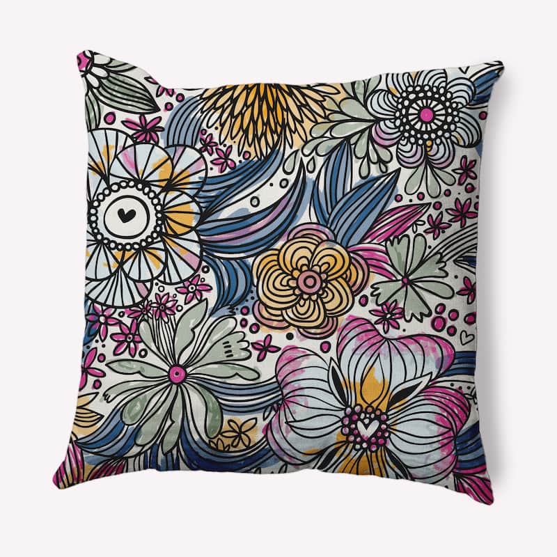 Flower Melange Decorative Throw Pillow - Orchid - 20" x 20"