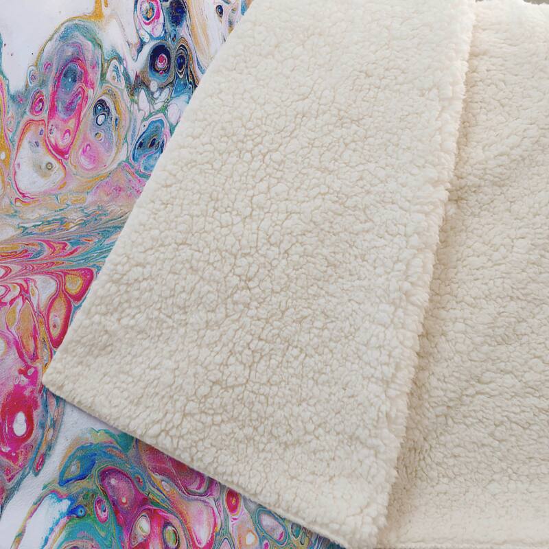 Premium Machine Washable ASB46 Abstract Modern Sherpa Throw Blanket