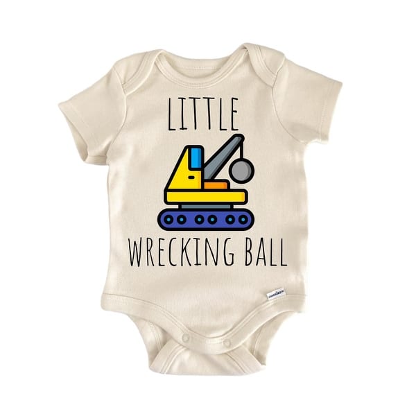 slide 2 of 6, Wrecking Ball Construction - Baby Bodysuit 0-3M - Blue