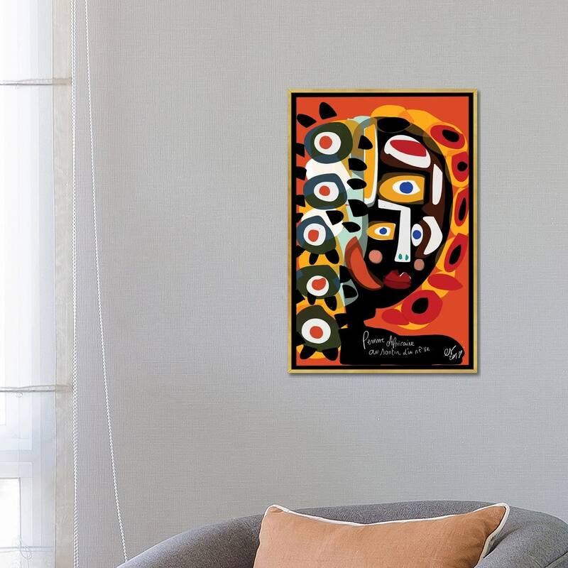 iCanvas "African Woman Is Dreaming" by Emmanuel Signorino Framed Canvas Print