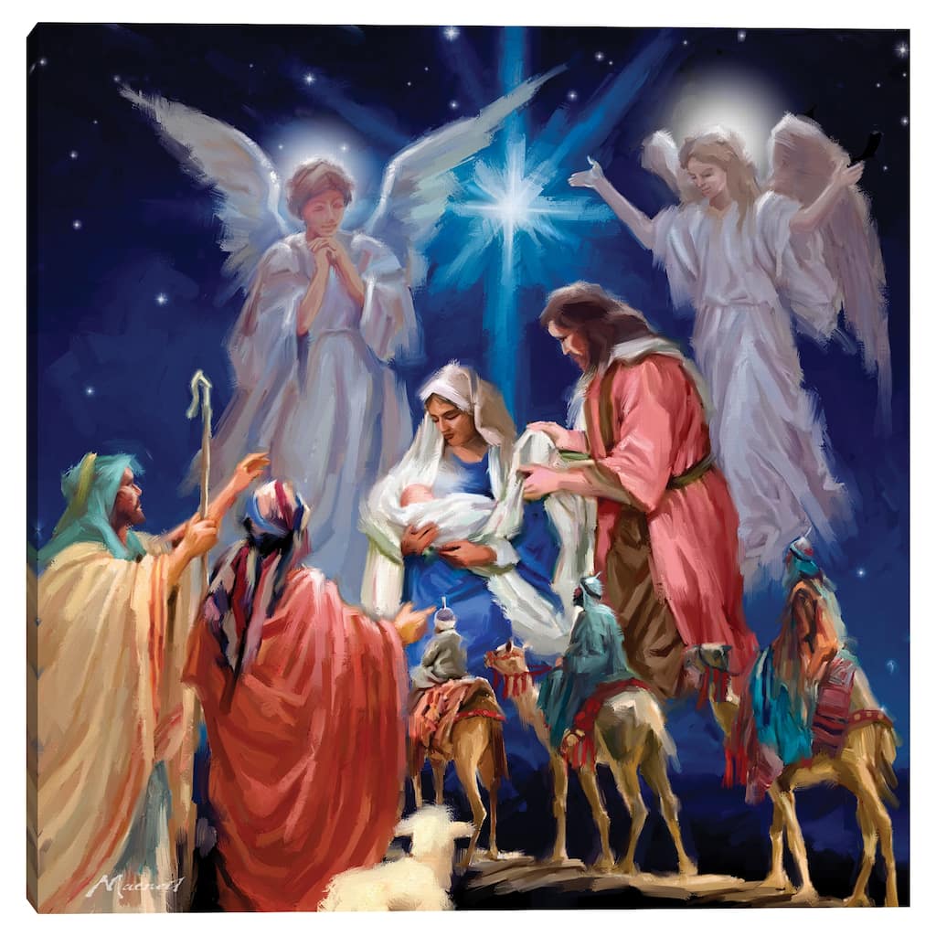 Nativity Collage by The Macneil Studio Canvas Art Print