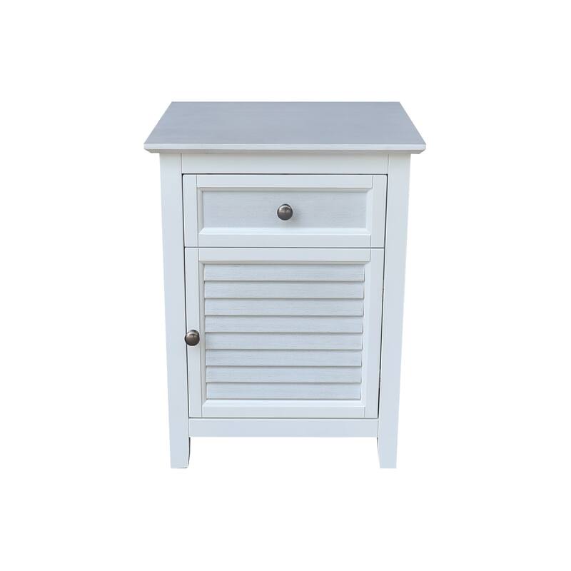 International Concepts Solid Wood Nightstand with Storage Cabinet - Chalk & White