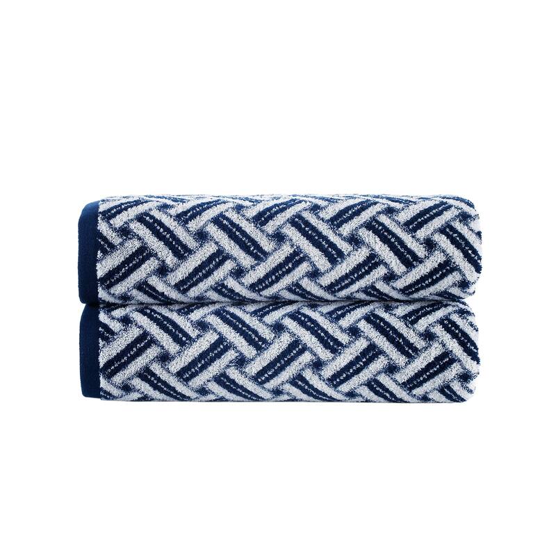 Brooks Brothers Criss Cross Stripe 2 pcs Bath Sheets