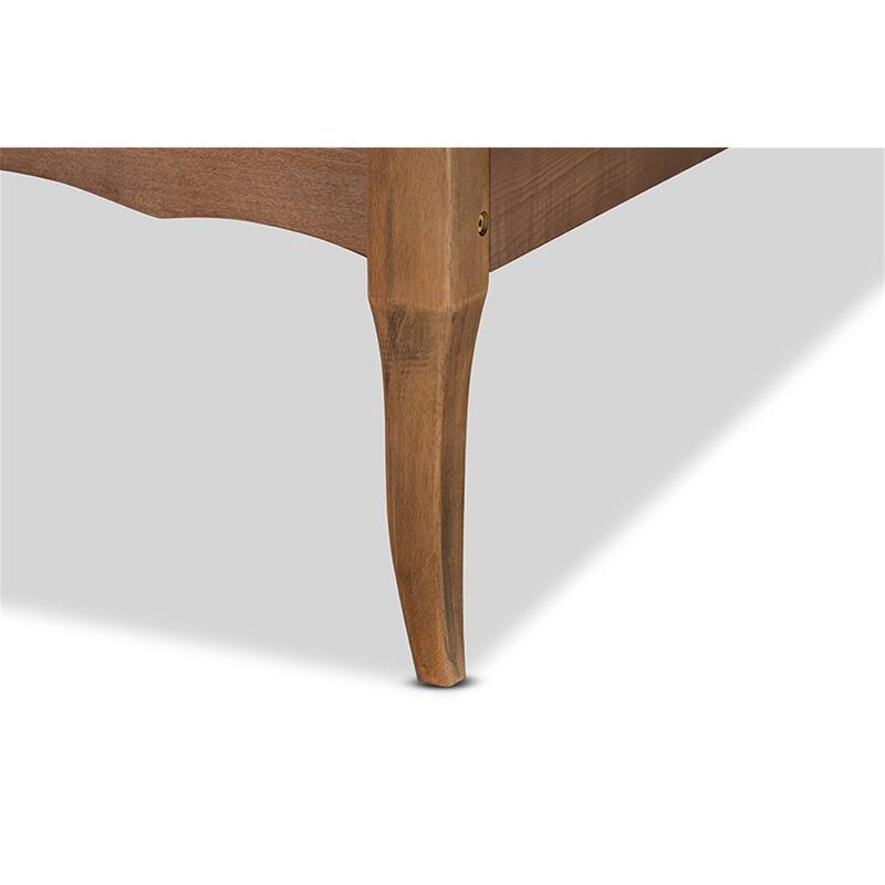 Twin Size Bed Frame Wood Platform Bed Ash Walnut Finish Saber Legs Modern Bedroom Furniture