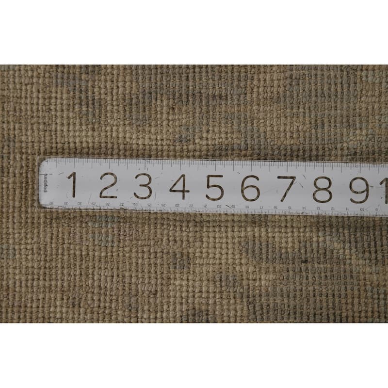 Grey Vegetable Dye Oushak Turkish Runner Rug Handmade Wool Carpet - 2'10" x 9'8"
