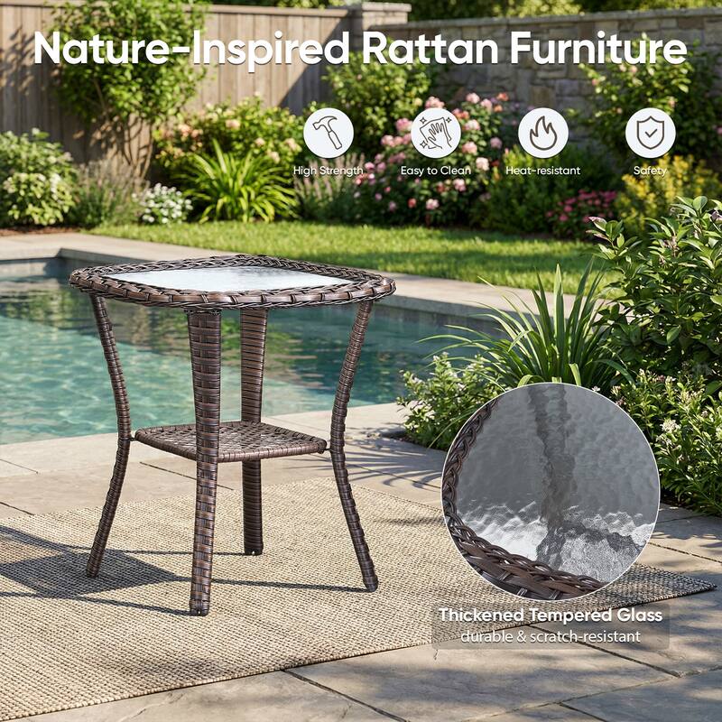 Pocassy Outdoor Swivel Chairs Patio Furniture Set