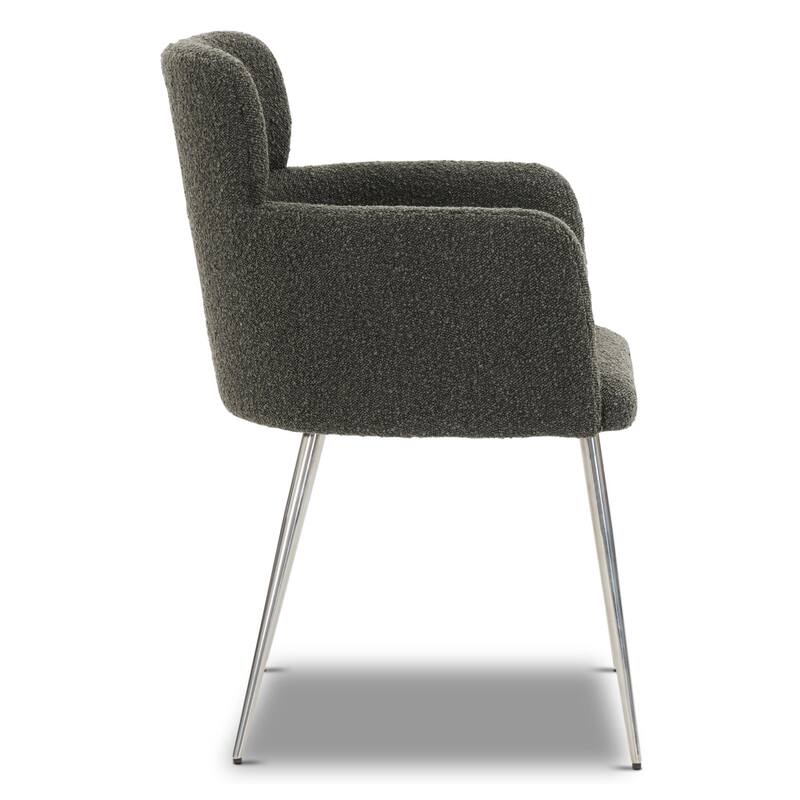 Poly & Bark Atlas Dining Armchair in Juniper Green Boucle (set of 2)