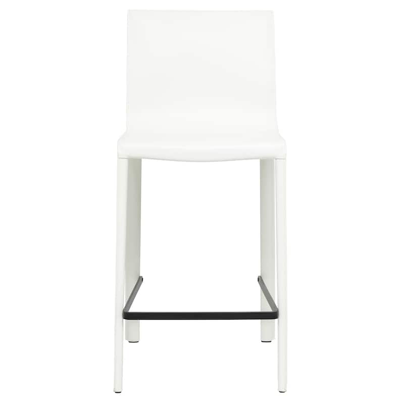 STAN Modern Leather Counter Stool - Off-White