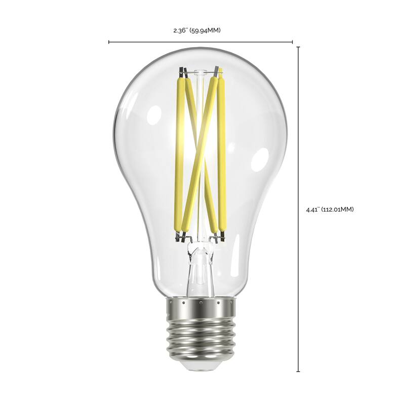 12.5 Watt LED A19 Clear Medium Base 4000K 90 CRI 120 Volt - N/A