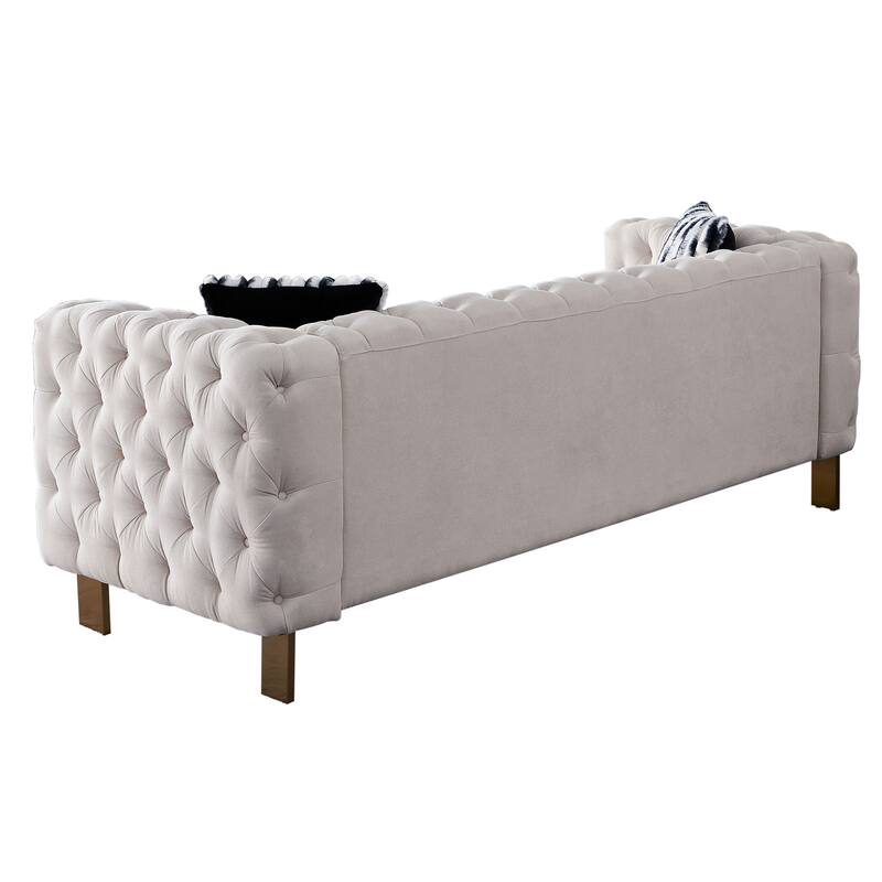 Chesterfield Modern Tufted Velvet Living Room Sofa, 84.25''W Couch