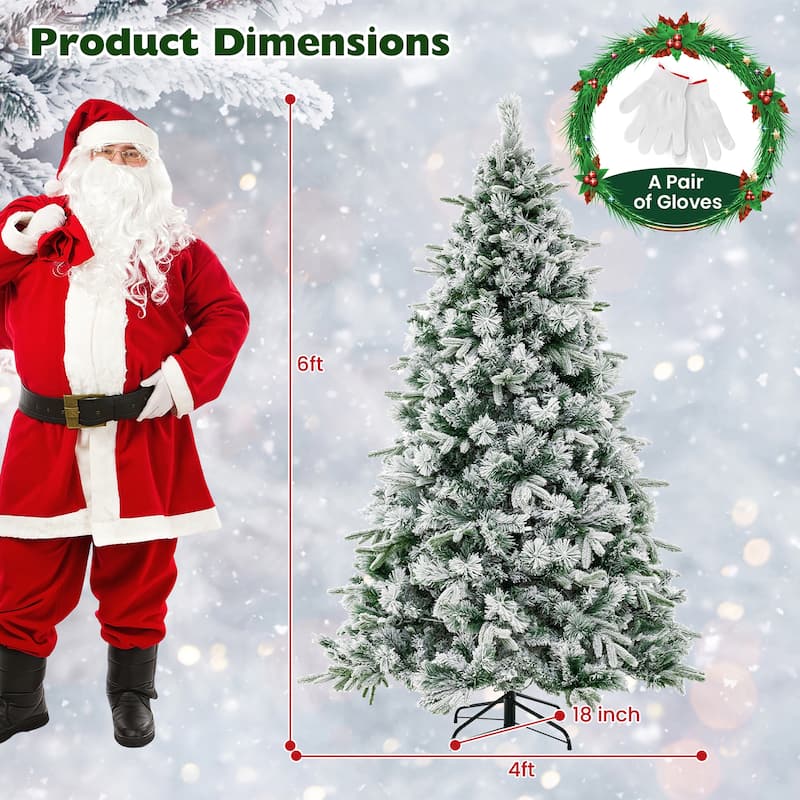 Gymax 6 ft pre-lit artificial Christmas tree w/ 250 LED lights full