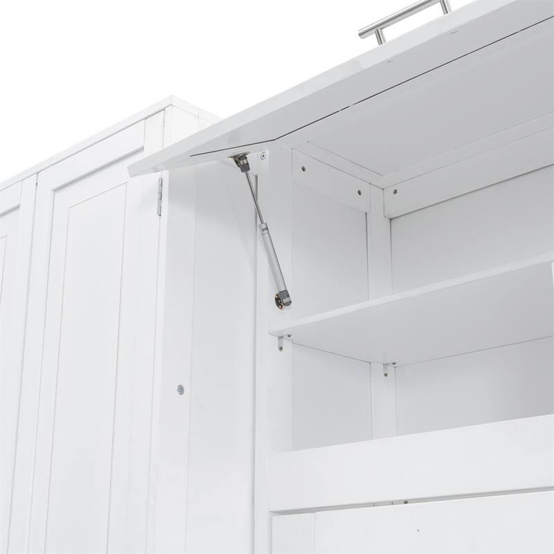 Queen Size Murphy Bed Wall Bed with Closet ,Drawers and Shelves
