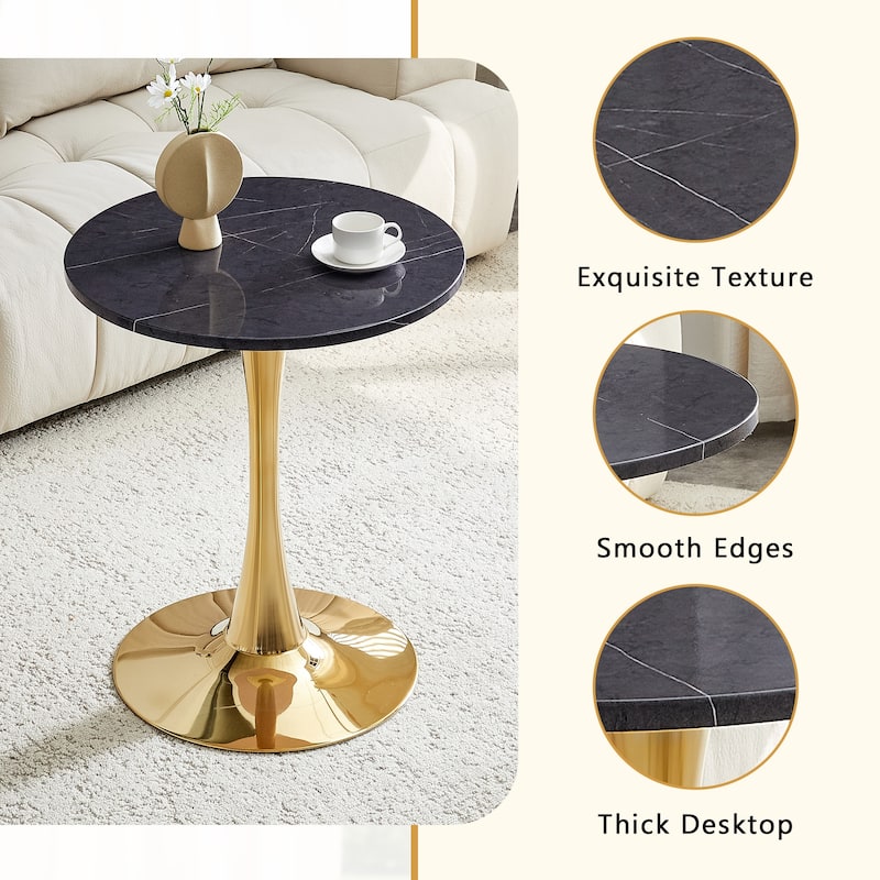 Round Tulip Dining Table, Kitchen Table with Thickened Tabletop, Bistro Table Circle Table Coffee Table