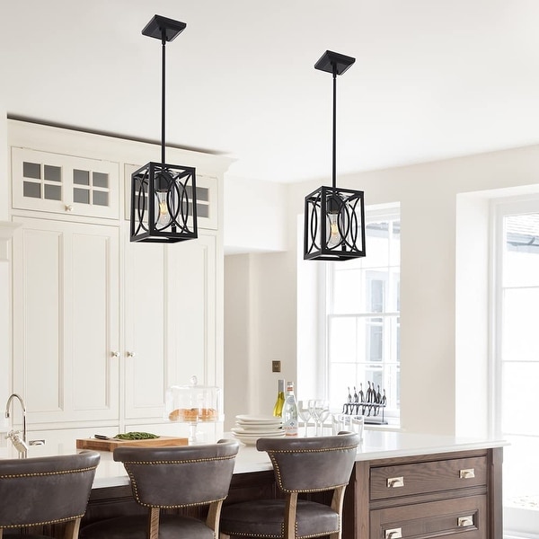 Square cage shop pendant light