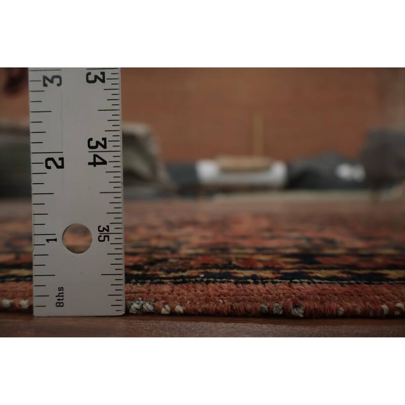 Hand Knotted Oriental 100% Wool Carpet Traditional Floral Oranges & Rust Sarouk Area Rug - 4' 0'' X 2' 0''