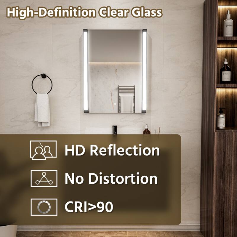 Modland 270° Adjustable LED Bathroom Mirror with Lights Stepless Dimming and Memory Function