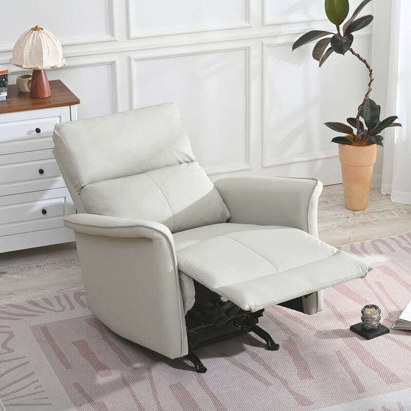 Manual Nursery Rocking Glider Recliner Chair - Grey-PU