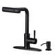 preview thumbnail 75 of 79, WOWOW Single Handle Waterfall Pull Down Sprayer Kitchen Faucet With Soap Dispenser - Oil Rubbed Bronze