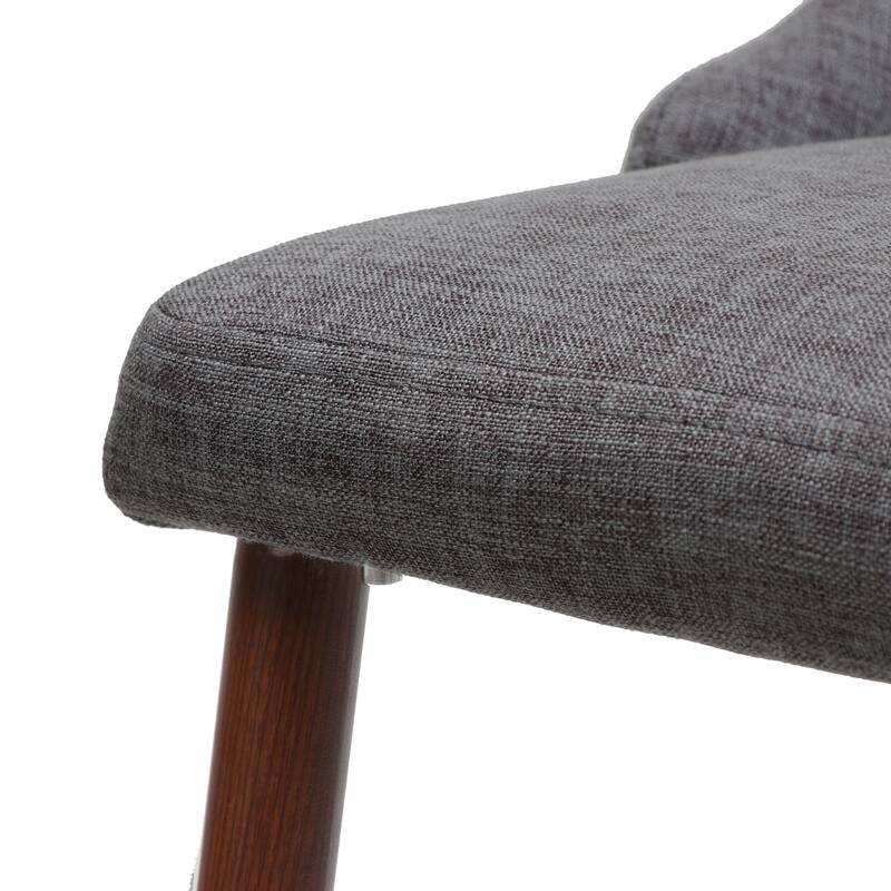 Set of 2 Light Grey Upholstered Dining Chairs with Iron Legs, Kitchen Armless Chairs, Modern Home Breakfast Corner Chair