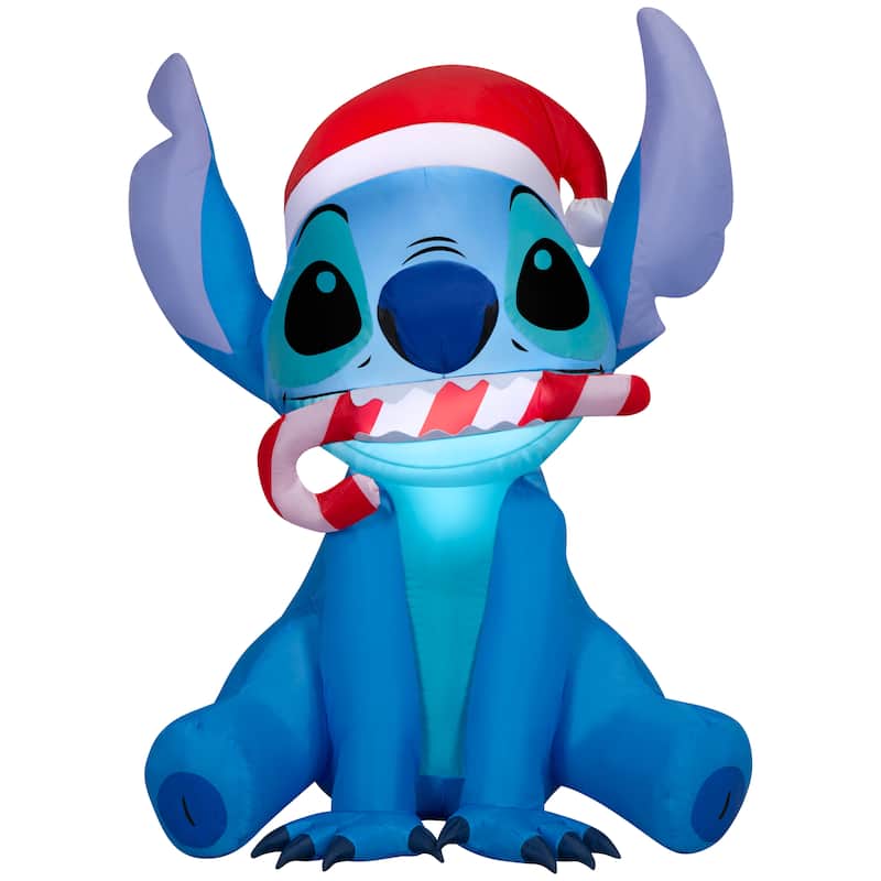Gemmy Christmas Inflatable Stitch in Santa Hat, 3 ft Tall