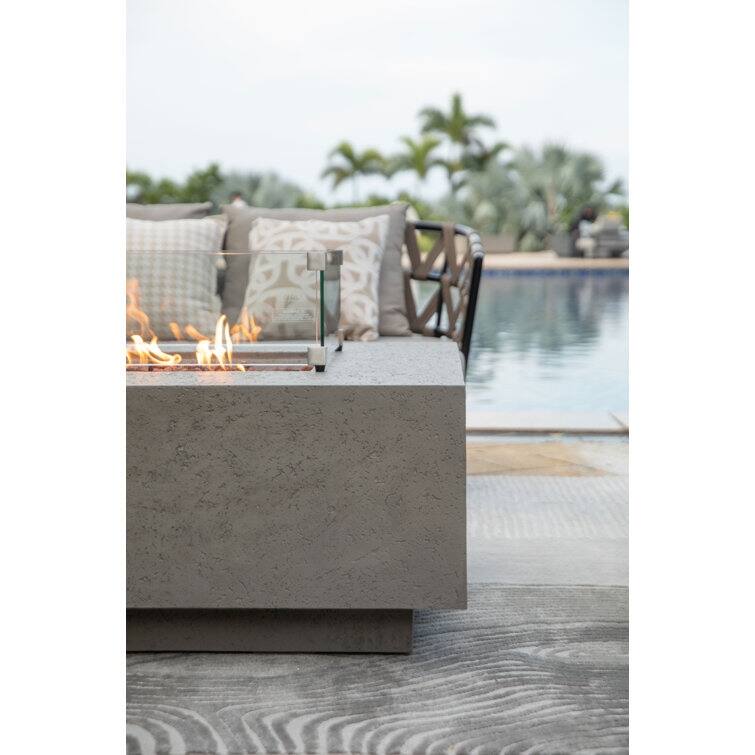 AMS Fireplace Madison Travertine Fire Pit Bundle - 60" x 32" x 17"