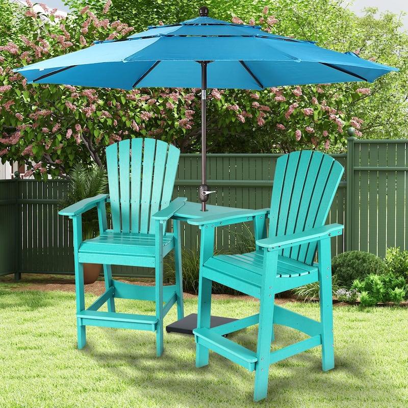 Aoodor Tall Adirondack Chairs Set of 2 with Connecting Tray