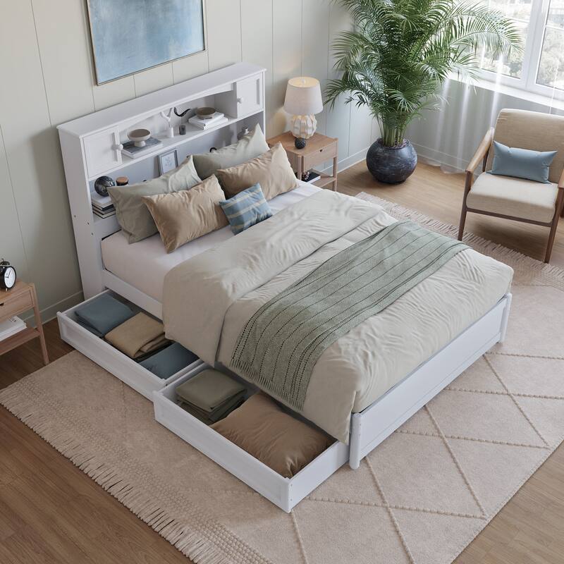 Hadley Platform Bed with Panel Footboard and Storage Drawers