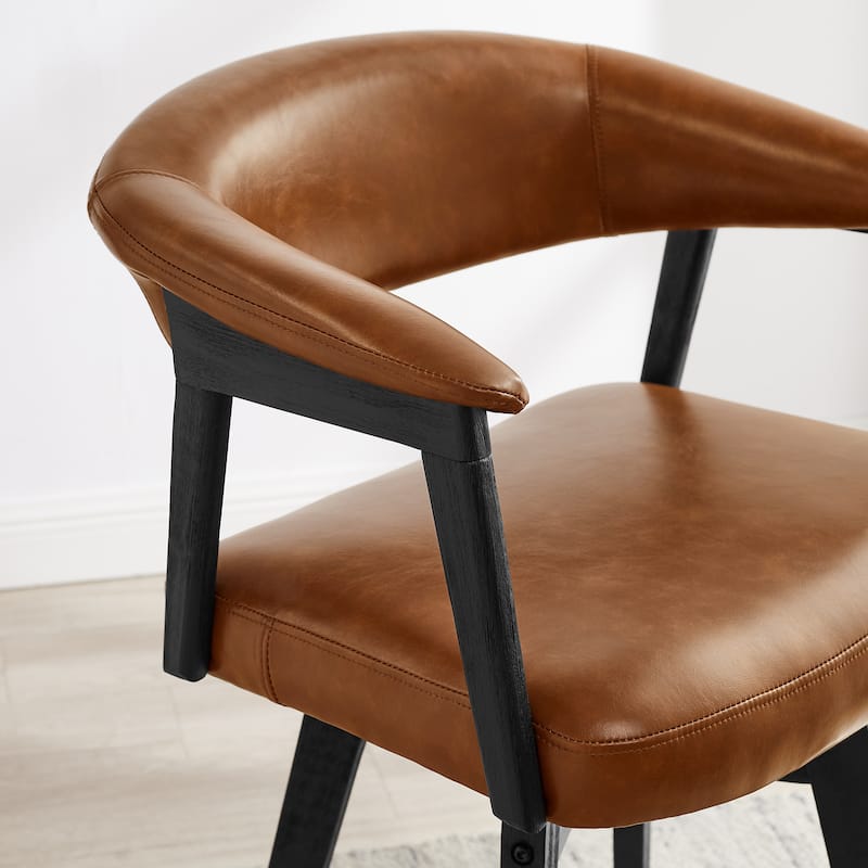 Set of 2 Comfortable Upholstered Counter Height Swivel Barstool