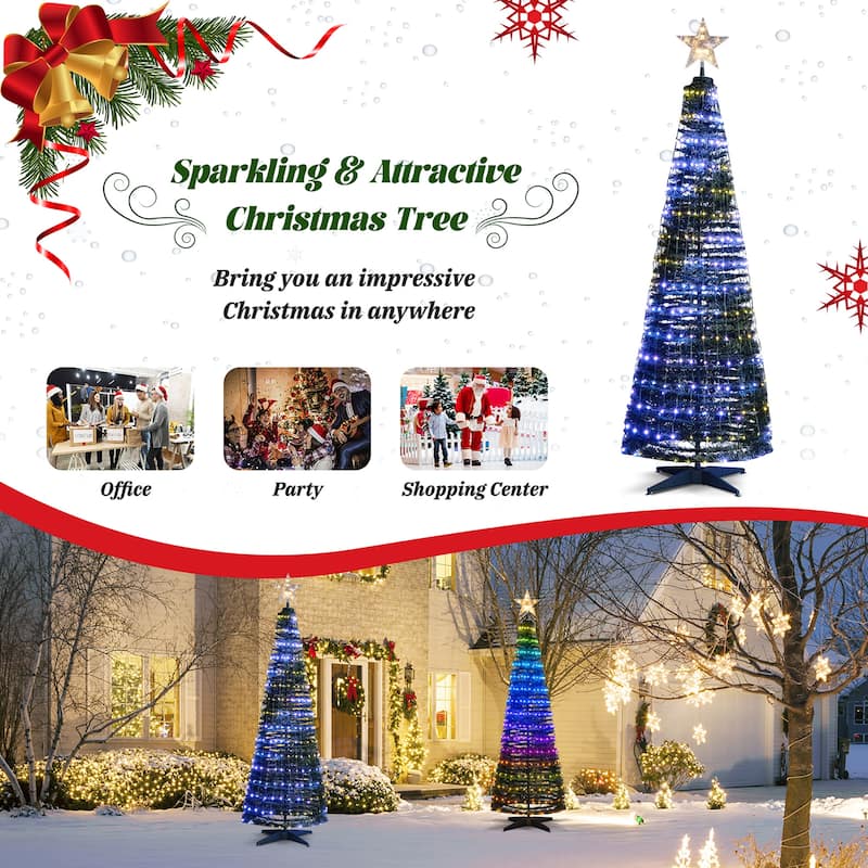 Gymax 6FT Retractable Smart Celebration Christmas Tree Pop-Up Decor w/