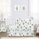 preview thumbnail 1 of 4, Sweet Jojo Designs Pink and Green Boho Watercolor Cactus Floral Collection Girl 4-piece Bumperless Crib Bedding Set