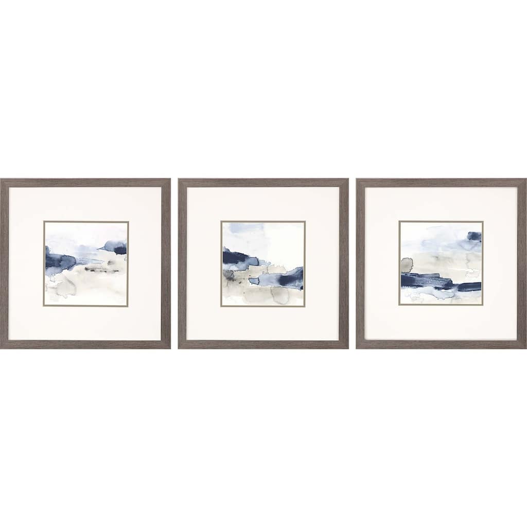 Shoreline Blues III S/3 Framed Art Giclee Under Glass - Blue