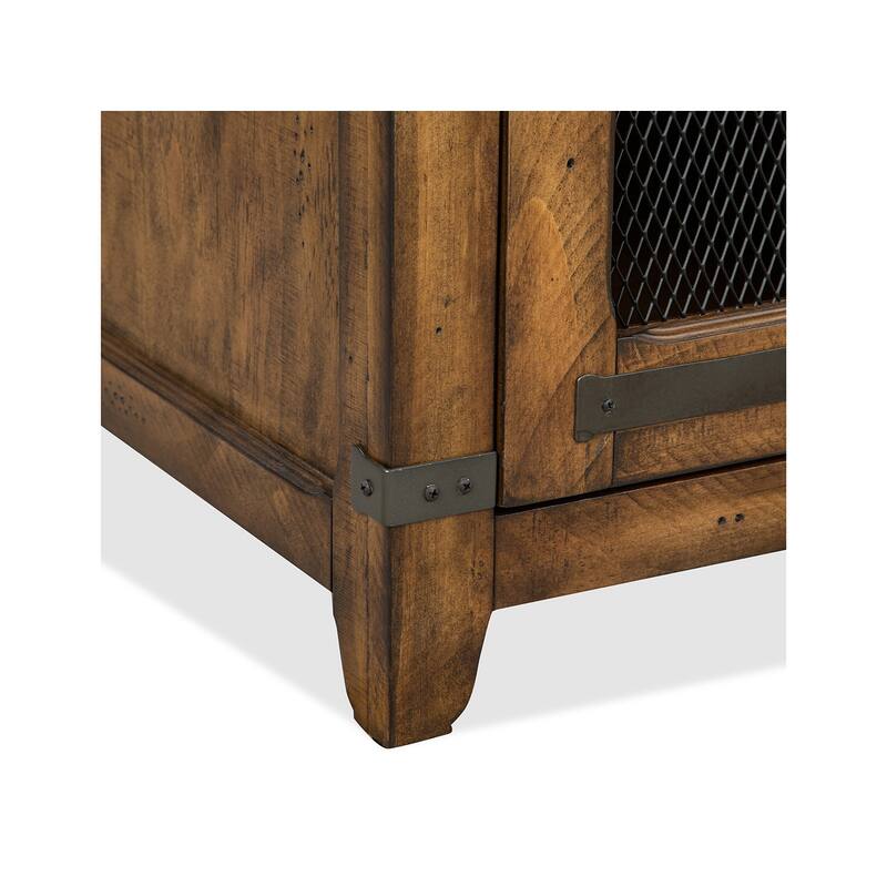 Magnussen Home Chesterfield Farmhouse Timber Chairside End Table - 19''W x 19''D x 26''H